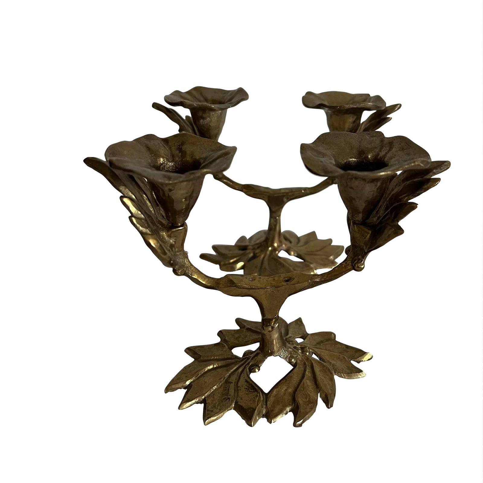 Vintage Italian Brass Leaf Candle Holders / Candelabras a Pair Chairish