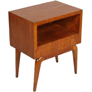 Mid-Century Modern Cherry Wood Bedside Table