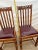Wood Antique Oak Side Chairs Set of Two Arts & Crafts Carved Spindle Back Vinyl Seats For Sale - Image 7 of 10