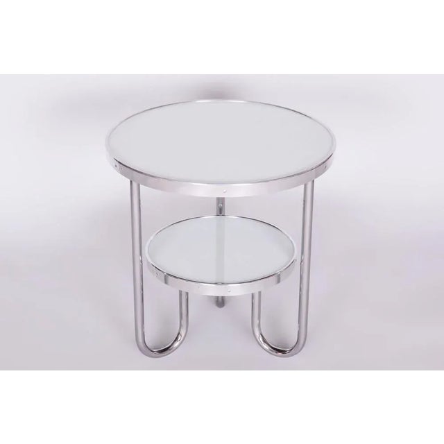 Silver Small Czech White Chrome Bauhaus Table from Kovona, 1930s For Sale - Image 8 of 10