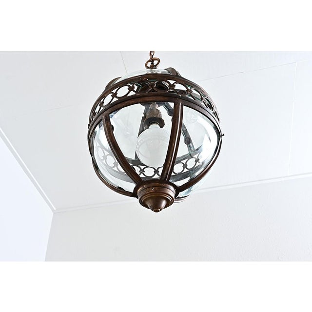 English Pair of 20th Century Glass Globe Lanterns For Sale - Image 10 of 12