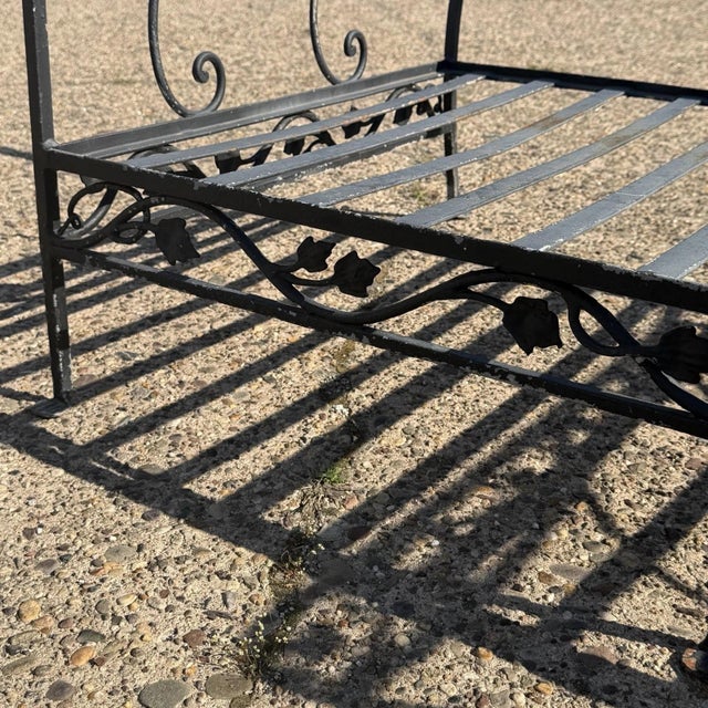 Vintage Salterini Style Wrought Iron Settee Loveseat by Florentine Craft Studio For Sale - Image 11 of 17