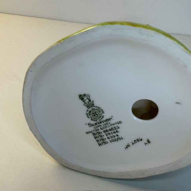 Vintage 1951 Royal Doulton Summer Figurine Hn2086 Bone China England For Sale - Image 13 of 15