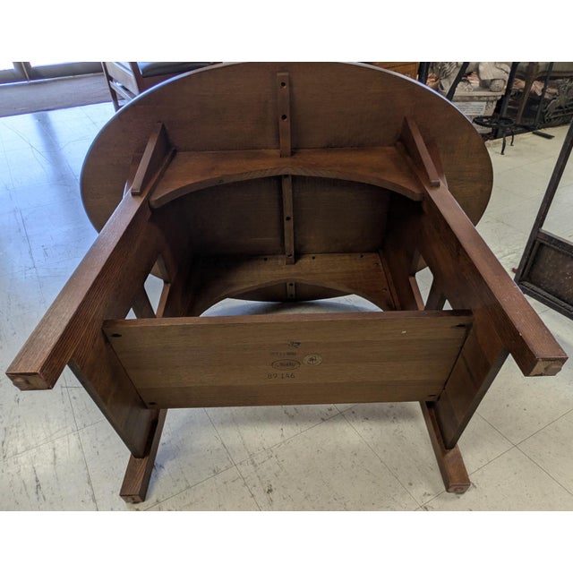 Brown Stickley Arts and Crafts Oak Library Table For Sale - Image 8 of 12