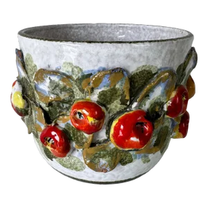 Vintage Italian Majolica Apple Fruit Planter / Bowl