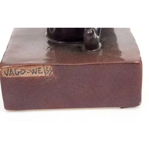 Art Deco Style Ceramic Panther Figurine For Sale - Image 4 of 5