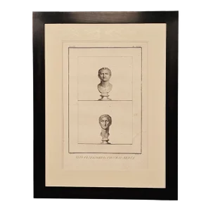 Engraving of Roman Emperor Busts, Italy Circa 1800