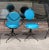 Metal 1950s Black and Blue Swivel Side Chairs Styled After John Risley - Set of 2 For Sale - Image 7 of 13