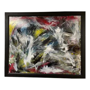 Vintage Contemporary Abstract Expressionist Oil Painting Pulgini