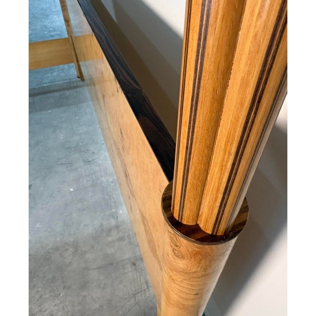 Postmod Henredon Scene Two Burl Mirrored Canopy King Bedframe For Sale - Image 12 of 17