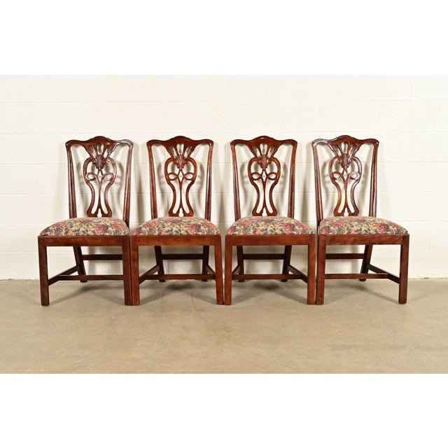 Henredon Georgian Carved Mahogany Dining Chairs, Set of Four For Sale - Image 14 of 14