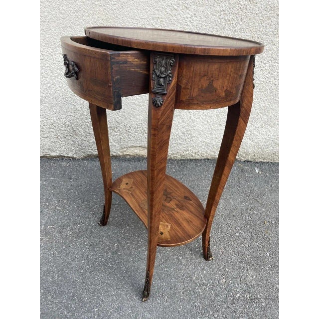 Antique Inlaid Kidney Shaped Table For Sale - Image 6 of 18