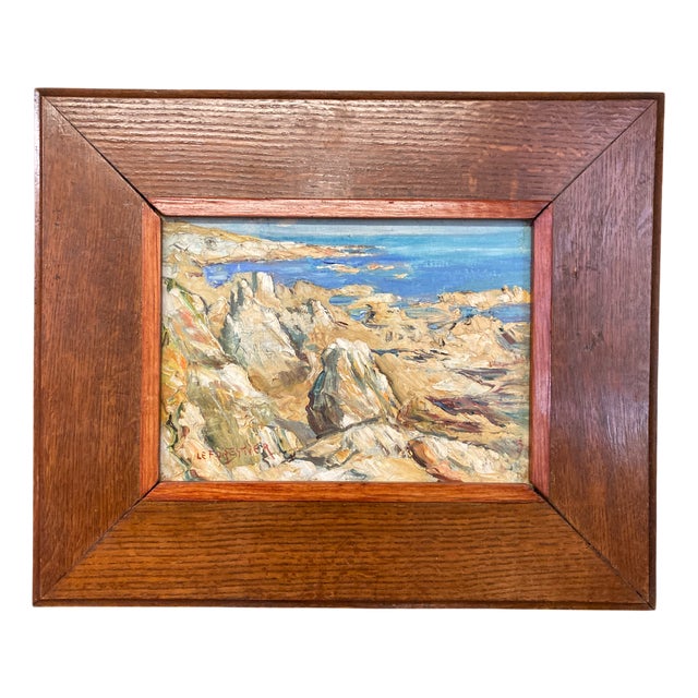 René Le Forestier, La Rochelle Coast, Oil on Canvas, 1950s, Framed For Sale