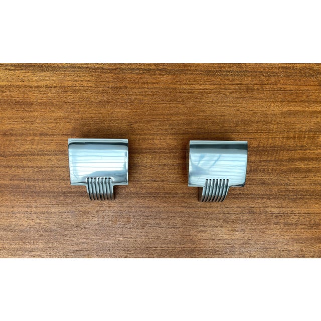 Metalarte Vintage Postmodern Spanish Model Arqui Pe Aluminum Sconces by O. & S. Devesa for Metalarte, 1990s, Set of 2 For Sale - Image 4 of 18