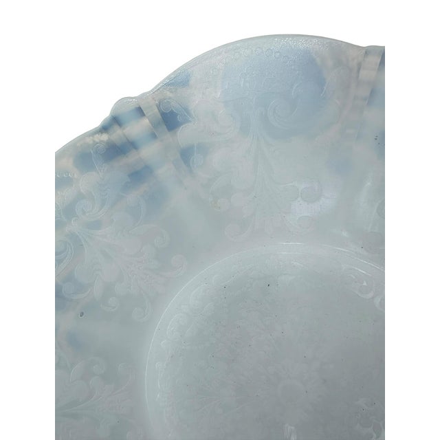 Glass Vintage Aloe Blaster mackBeth Evans America Sweetheart Milk Glass Opalescent Monax Milk Glass Plate For Sale - Image 7 of 7