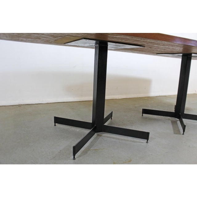 Wood Mid-Century Modern Walnut Surfboard Conference/Dining Table For Sale - Image 7 of 13