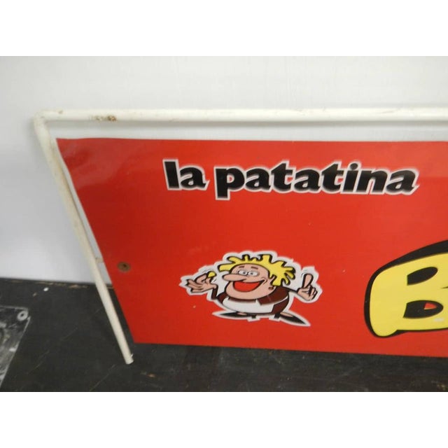 Black Barzetti Patatina Tin Sign, 1960 For Sale - Image 8 of 10
