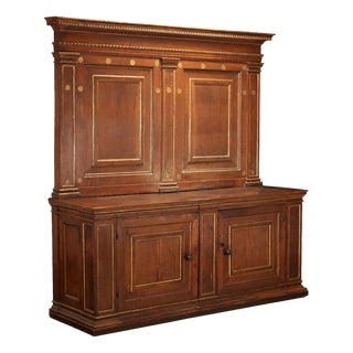 17th Century Cupboard with Étagère in Walnut, Italy For Sale