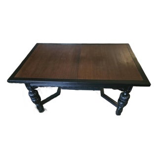 Mid 20th Century Stored 2 Leaf Dining Table 41" X 65" Expands to 102". Seating for 10. For Sale