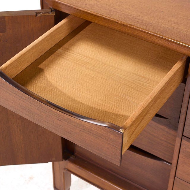 Wood Mount Airy Janus Mid Century Walnut Lowboy Dresser For Sale - Image 7 of 10