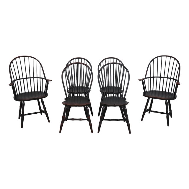 Set of 6 Sack Back Windsor Dining Room Chairs For Sale