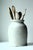 Early 20th Century Large 9.5" Antique Farmhouse Rustic Stoneware Utensil Crock For Sale - Image 5 of 6