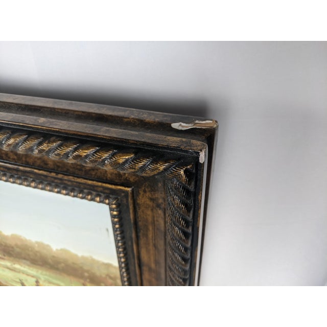 Late 20th Century Monumental Signed B. Andrews Tuscan Vineyard Landscape Oil Painting, 54" For Sale - Image 17 of 18