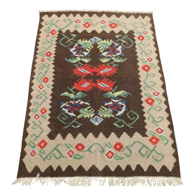 Antique Bessarabian Flatweave Kilim Rug For Sale