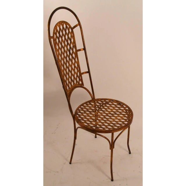 Set of Four Gilt Metal Dining Chairs For Sale - Image 4 of 8
