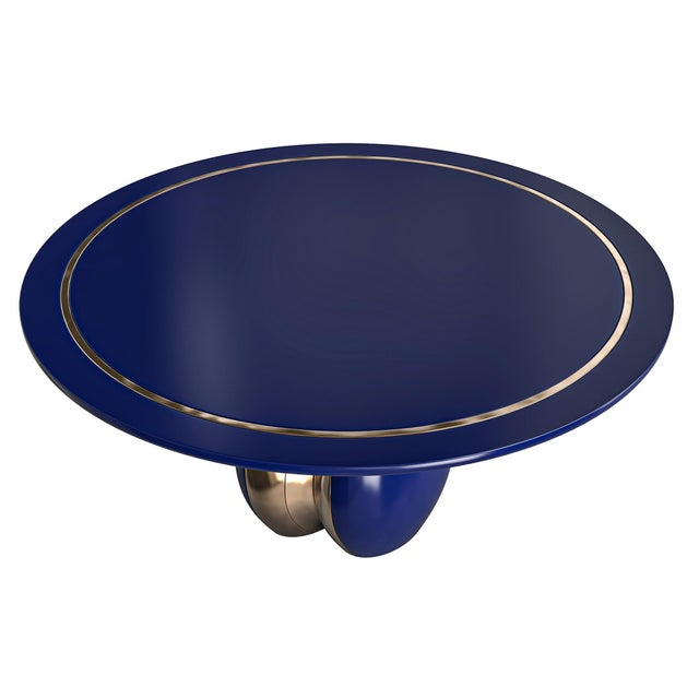 "Alphacute" Round Table With Bronze and Stainless Steel, Handcrafted For Sale In Los Angeles - Image 6 of 8