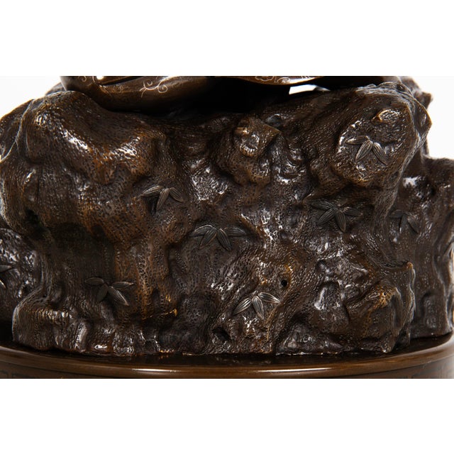 Antique Japanese Meiji Period Bronze Sculpture Okimono of Samurai Warrior For Sale - Image 17 of 18