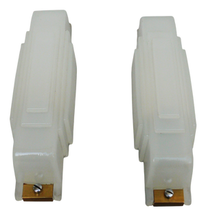 Art Deco Skyscraper Wall Lights in Frosted Opal Glass, France, 1920s, Set of 2
