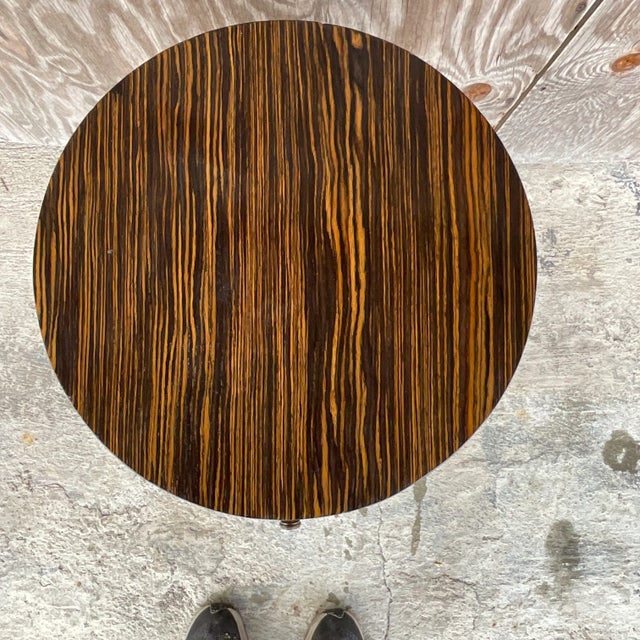 Wood Vintage Contemporary Michael Berman Zebra Wood Side Table For Sale - Image 7 of 11