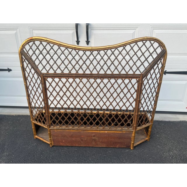 Fine & Unusual 19th Century Chinoiserie Decorated Gilt Bamboo Fire Screen For Sale - Image 11 of 11