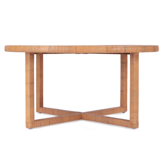 2020s Captiva 39 in. W Round Rattan Coffee Table, Natural Rattan For Sale - Image 5 of 8
