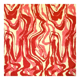 Mid Century Abstract Swirl Cotton Canvas Fabric Panels- Pair For Sale