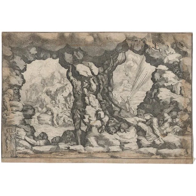 Modern Unknown, The Hell, Original Etching, 19th Century For Sale - Image 3 of 3