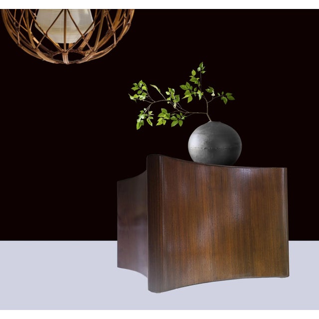 1970s 70s Lane Biomorphic Low Profile Walnut Coffee/Accent Table For Sale - Image 5 of 9