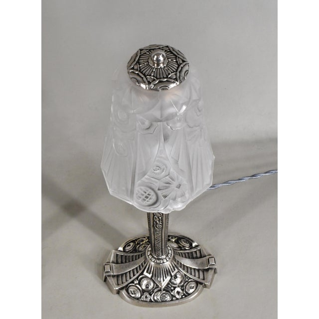 French Art Deco Lamp by Ejg Jean Gauthier 1930s France - A Pair For Sale - Image 6 of 14