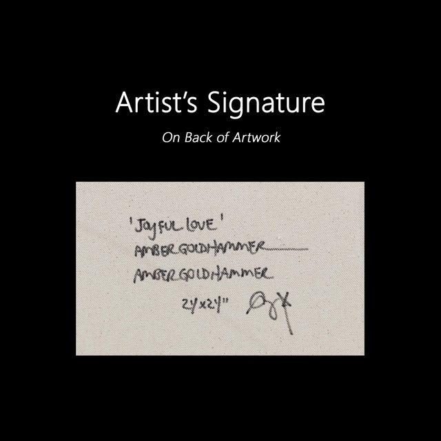 Joyful Love - Cool Tone Mixed Media Street Graffiti Inspired Artwork Original Artwork by Amber Goldhammer For Sale - Image 9 of 9