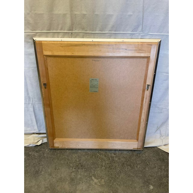 1980s La Barge Asian Chinoiserie Silver Leaf Hand-Painted Mirror For Sale - Image 9 of 10