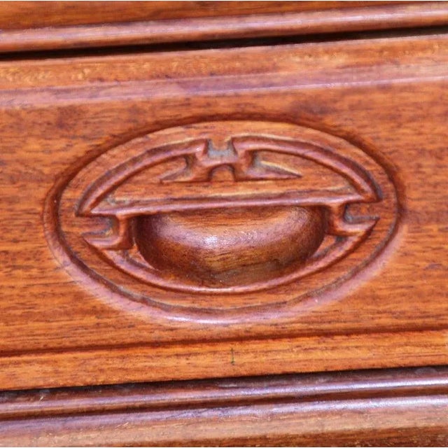 Mid 20th Century Pair Asian Rosewood Chinoiserie Nightstands For Sale - Image 4 of 10