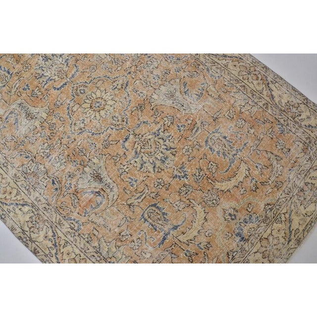 Vintage Handwoven Oushak With Botanical Vine Pattern Rug For Sale - Image 9 of 10