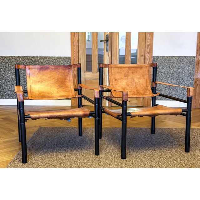 Vintage Leather Safari Chairs by Abel Gonzalez, 1960s, Set of 2 For Sale - Image 9 of 18