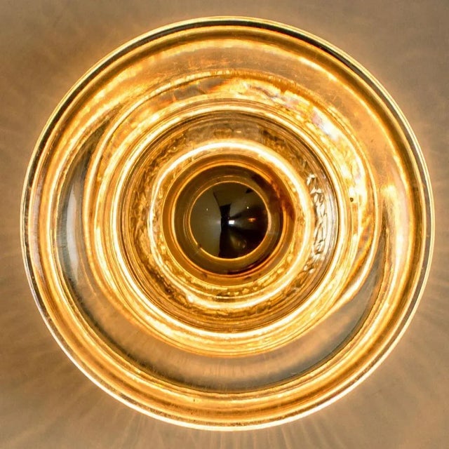 Glass Brass Flush Mount from Cosack Leuchten, 1970s For Sale - Image 12 of 13