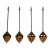 Vintage Tortoise Shell & Brass Lantern Pendant Lights - Set of Four For Sale