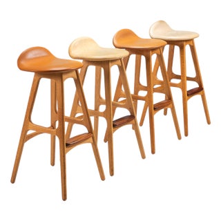 OD61 Bar Stools by Erik Buch for Oddense Møbler, Denmark, 1965, Set of 4 For Sale
