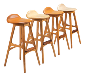 OD61 Bar Stools by Erik Buch for Oddense Møbler, Denmark, 1965, Set of 4