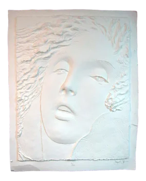 1990s "Zelda" Paper Cast Face of a Woman by Frank Gallo