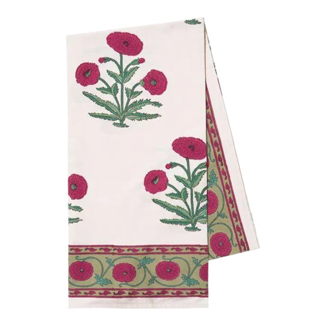 Poppy 12-Seat Magenta Tablecloth For Sale